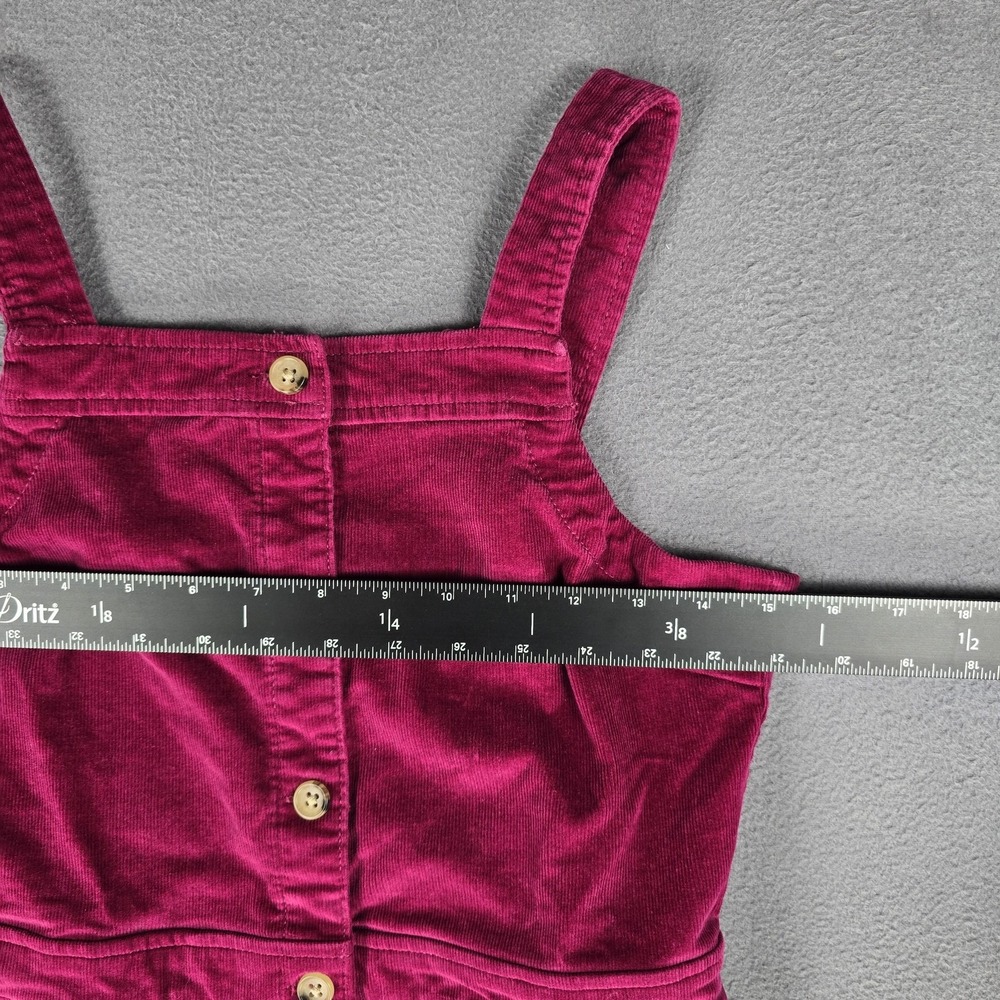 Jcrew Crewcuts Corduroy Dress Girls 14 Pink Button Pinafore Jumper Pockets - Picture 4 of 8